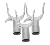 FOYTOKI Fourche de Rechange pour Tringle à vêtements Lot de 3 pièces tête de Fourche en Alliage d'aluminium argenté diamètre intérieur 1,9 cm adaptée pour Portant pour vêtements