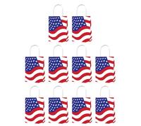 FOYTOKI Paquet en Papier Réutilisables pour et Présents Fête du 4 Juillet Motif Drapeau Américain Lot de 10 Poignée Confortable Jour du Souvenir