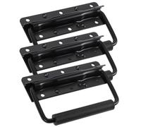 FOYTOKI Poignées de boîte à outils en fer 3 pièces, remplacement de poignée en métal à ressort, noires, légères, faciles à installer, pour boîtes et bateaux