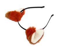 FOYTOKI Serre-tête Oreilles Renard Fausse Fourrure Rouge- Bandeau Élastique Ajustable pour Cosplay Déguisement et Fêtes Adultes Oreilles Amovibles pour Entretien Facile