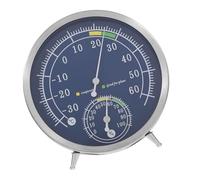 FOYTOKI Thermomètre Argenté Hygromètre et Acier Inoxydable Intérieur Haute Précision, Fonctionnement Simple, pour Usage Domestique Table