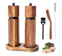 Foyucool Moulin Épice Bois Set de 2 Avec Cuillère, 8 Pouces Octogonal