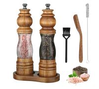 Foyucool Moulin Épice Bois Set de 2 Avec Cuillère, 8 Pouces Plexi Clair