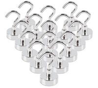 FPMYB 16PCS Crochets Magnétiques, 20mm Crochet Aimanté Crochet Aimanté Puissant, Crochet Magnetique pour Cuisine Réfrigérateur Plafond Salle de Bain Serviette Garage