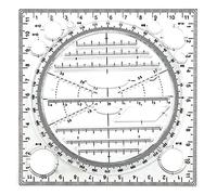 Fpreeza ModèLe de Dessin de Cercle Multifonctionnel, Outil de Dessin GéOméTrique, RèGle de Mesure, Angle Rotatif