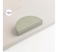 FQFLXY6589 Lot de 2 Poignée Chambre d'enfant colorées semi-circulaire Bouton Tiroir Meuble en Alliage d'Aluminium poignées de placard Demi-lune Tirettes tiroir porte d’Armoire Cuisine (100mm,Vert)