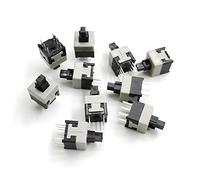 FQJYXWEWL Pièces de Rechange 8,5 * 8,5 mm Interrupteur à Bouton-Poussoir autobloquant Blanc Micro Interrupteur Tactile carré Interrupteur électronique Bricolage 0,5 A 30 V 8,5 x 8,5(No Lock 10pcs)