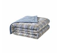 FQRDKT Couverture d'Été Plaid Souple Édredon Frais Couverture Absorbante Coton Doux et Polyester Adaptée pour Dortoirs Espaces Invités Chambre, 180 X 200 Cm, Carreaux De Lilas Bleus