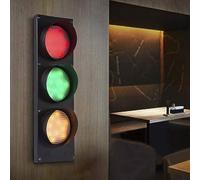 FQWYNMZ Feu Tricolore à 3 Feux, Feu De Signalisation LED, Applique Murale Industrielle Rétro avec Télécommande, Boîtier PC Étanche IP65, Feu Stop Industriel LED, Toile D'araignée