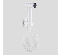 FQYEP Douchette WC en Laiton Pulvérisateur De Bidet À Main Double Mode | Pulvérisateur De Bidet Portable G1/2" Montage Mural Adapté Aux Douches D'Animaux et Au Nettoyage Des La Salle De Bain,Blanc