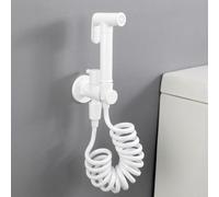 FQYEP ensemble De Douchette De Bidet en Laiton Douchette WC G1/2 | Kit Hygiene WC Pulvérisateur De Bidet À Main Montage Mural Adapté Au Rinçage Des Couches et Des Siphons De Sol,Blanc