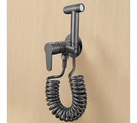 FQYEP Ensemble De Toilettes Bidet Portatif Robinet Toilette WC Chaud Et Froid Douchette WC Portable En Laiton,Gris Pistolet