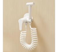 FQYEP Ensemble De Toilettes Bidet Portatif Robinet Toilette WC Chaud Et Froid Douchette WC Portable En Laiton,Blanc