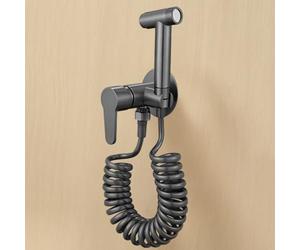 FQYEP Ensemble De Toilettes Bidet Portatif Robinet Toilette WC Chaud Et Froid Douchette WC Portable En Laiton,Gris Pistolet