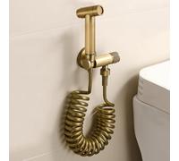 FQYEP Kit Hygiene WC Antiques Pulvérisateur De Bidet en Laiton | Pistolet Pulvérisateur pour Toilettes Mural G1/2 Douchette WC avec Tuyau De 3 M Adapté Au Nettoyage Des La Salle De Bain,A