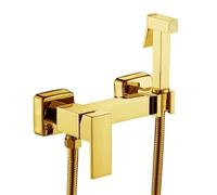 FQYEP Pulvérisateur De Bidet Portable Carrés Titane En Laiton | Pulvérisateur Douchette Toilette Mural Corps De Valve Adapté Au Nettoyage Des Animaux Domestiques/Soins Personnels