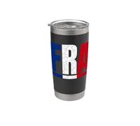 FRA Drapeau France Patrimoine français Gobelet isotherme en acier inoxydable double paroi