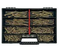 FRACKMANN Lot de 430 vis à bois, avec embouts TX et mallette d'assortiment, vis Torx 4 x 30, 4 x 70, assortiment de vis à bois, pour l'aménagement intérieur et la construction de meubles