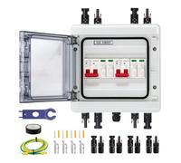 Frahou Boîtier combiné solaire étanche IP65 avec protection multicouche, PV 2 entrées et 2 sorties DC40 A disjoncteur