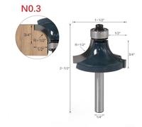 Fraise à Araser Quart de Rond 1/4" avec Roulement Carbure(NO3) | Pointes carbure pour industriel, revêtement anti-résine, nette accrocs, pour idéal ébénisterie fine