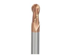 Fraise À Bille HRC55 2 Cannelures En Carbure De Tungstène, Outil Fraisage CNC R0.5-10mm for Le Métal 10 Pièces
