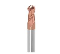 Fraise À Bout Sphérique En Carbure De Tungstène, Outils Fraisage R0.5 R1 R2 R3 R4 R6 R8 R10 R12 HRC55 2 Cannelures Métalliques 10 Pièces