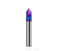 Fraise à chanfrein HRC65 3-12mm, fraise en bout de carbure à 90 degrés, Machine CNC, mèche de routeur, revêtement Nano bleu, 2 3 cannelures, outils de fraisage(D8X60LX90R 3Flute)