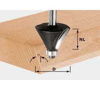 Fraise à chanfreiner HW avec queue de 8 mm FESTOOL HW S8 D36/45° - 491025
