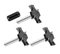 Fraise à défoncer pour spoilboard 6mm Tige 4 pièces, Diamètre 38mm de coupe extra-large, Fraise à raboter pour dalles raboter pour bois avec pince de serrage pour toupie(Carbure-4 ailes)