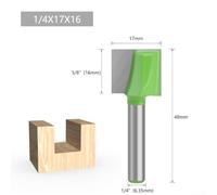 Fraise à Fond Plat Carbure, Queue 6.35mm, pour bois Dur Fraise(17×16mm) | pour bois Dur et MDF, Nettoyante, pour idéal Ébénistes, Corps Acier Trempé, Queue 6.35mm