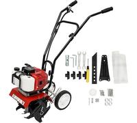 Fraise à gazon 52cc, 2 temps, motobineuse, mini cultivateur, fraise à gazon à essence, motobineuse à 2 roues, motohouillage à essence, 1900W, 6500-7000 tr/min, largeur de travail 30 cm, profondeur de