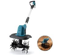 Fraise à gazon électrique - Cultivateur sans fil 550 W - Moteur sans balais - Fraise rotative - Compatible avec batterie 18V - Coffret 2 pièces