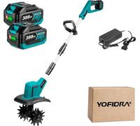 Fraise à gazon, moteur sans balais, poignée réglable, ensemble de 2 batteries 388V
