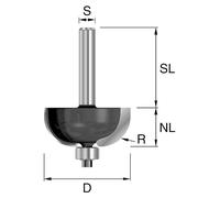 Fraise à gorge BRÜCK HW type 241 Z2 D=41,5 mm, NL=19 mm, S=8x32 mm, R=16 mm | 2411603