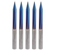 Fraise à Graver, 2 Cannelures Droites, Embouts en V Bleus, Coupe-tige de 4 Mm, Outils de Gravure pour Bois MDF Aluminium Acrylique Pointe 0,3 Mm 45 Mm, Droit