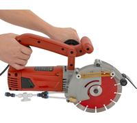 Fraise à maçonner électrique - Scarificateur de mur - Diamètre du disque 190 mm - 5000 tr/min - Profondeur de coupe 34-71 mm - Prise 220 V EU - 5 m de tuyau d'eau - Rouge