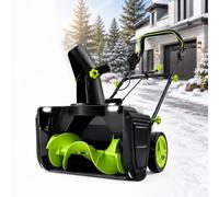 Fraise à Neige Électrique, Souffleuse à Neige Sans Fil 40V | Avec Double Phare à LED, Conception à Roulettes, Grande Maniabilité, pour Déneigement Terrasses et Patios(4Batteries)