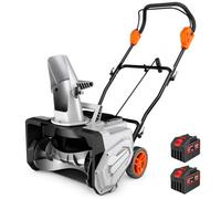 Fraise à Neige sur Batterie 40 V, Largeur de 47 cm, Jet jusqu'à 10 m | Avec ses Deux Batteries de 21 V et 4,5 Ah, cette Déneigeuse Enlève la Neige des Trottoirs et des Entrées sans Câble