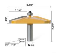 Fraise à Panneau Surélevé pour Porte d'Armoire, Queue 12mm | Fraise Acier Alliage pour robuste, Fraise Propre pour bois, Fraise Tourneuse Verticale, Fraise Outil Atelier