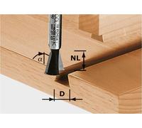 Fraise à rainurer/à denture Festool HW, tige 8 mm, HW S8, D14,3/13,5/15° | 490990