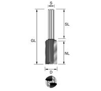 Fraise à rainurer BRÜCK HW avec arête de coupe Z2, D = 28 mm, NL = 20 mm, GL = 52 mm, S = 8 x 32 mm | 2282802003