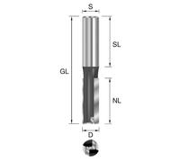 Fraise à rainurer BRÜCK HW avec tranchant de base Z2, D = 28 mm, NL = 42 mm, GL = 90 mm, S = 12 x 50 mm | 2252804206