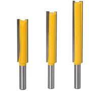 Fraise à rainurer droite carbure 8mm - - Extra longue pour défonceuse - Adaptée bois - Lot de 3 pièces (81-250mm)
