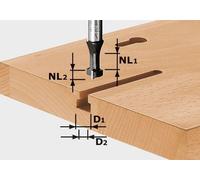 Fraise à rainurer en T HW avec queue de 8mm FESTOOL HW S8 D10,5/NL13 - 491035