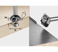 Festool Fraise à chanfreiner à plaquettes réversibles S8 HW 45° D27 12x12 KL