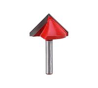 Fraise à Rainurer V, Mèche de Chanfrein de Garniture à Tige 1/4" Fraise Gravure Coupe Bois à Rainure en Forme de V Pour Acrylique, MDF, PVC