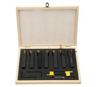 Fraise à serrage sur machine à revêtement en titane - Outil de fraisage pour défonceuse CNC - Jeu de 7 plaquettes en carbure de 16 mm - Ébauche multi-angles - Noir