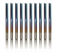 Fraise CNC, diamètre de 1/8 de pouce, à deux tranchants, revêtement Nano-Bleu, lot de 10 pièces