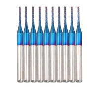 Fraise CNC Nano Blue Coat, 10 pièces Cône Fraise en Carbure, 3,175 mm Fraise en carbure bleue à bout arrondi pour fraisage et gravure destinée aux machines CNC pour circuits imprimés(1,0 mm)