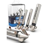 Fraise conique métal bois lot de 4 HSS 6,3-16,5 mm ébavureur coffret